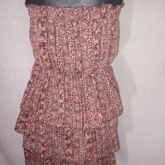 Rue21 Brown Tiered Strapless Dress Night Out - Picture 7 of 10